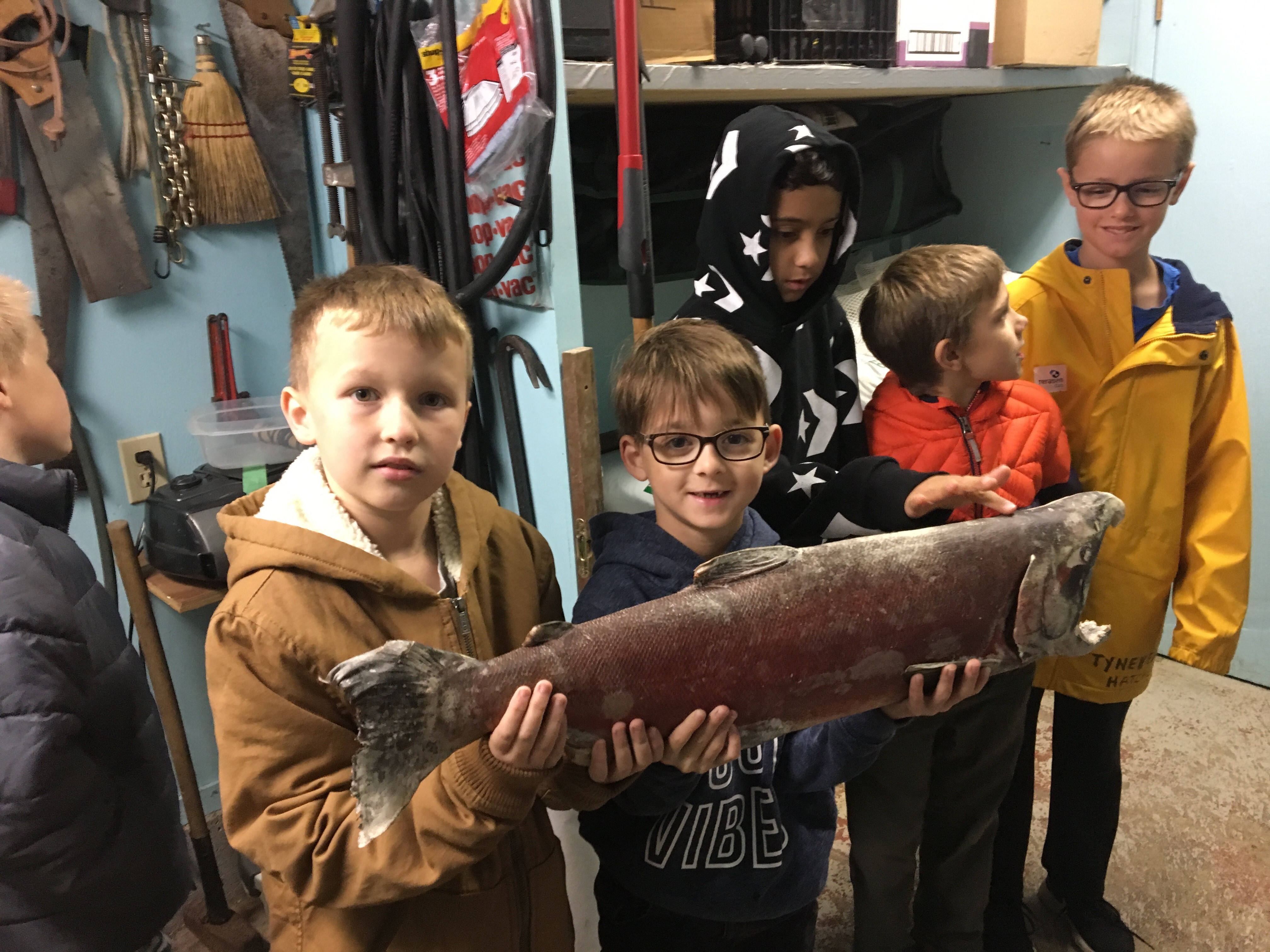 Students visit a fish hatchery
