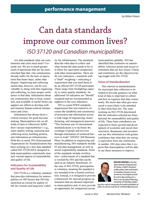 Can Data Standards Improve Our Common Lives?